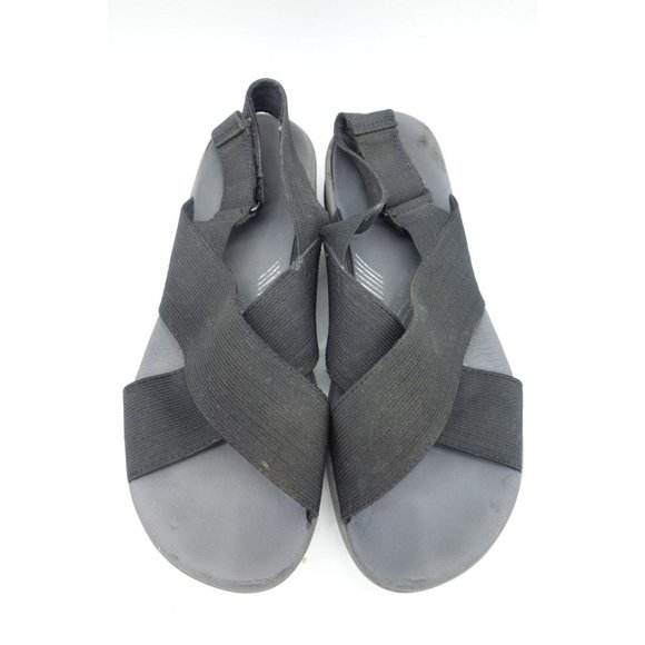 Clarks Black Stretch Strap Casual Adjustable Sandals Shoes Women's 6 M - Picture 2 of 10